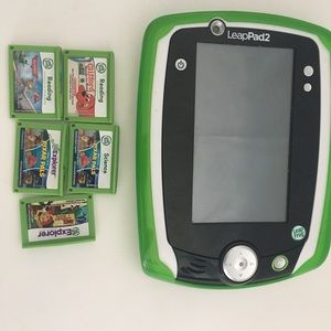 LeapFrog LeapPad Platinum Kids Learning Tablet Green w/5 Games Stylus Clifford
